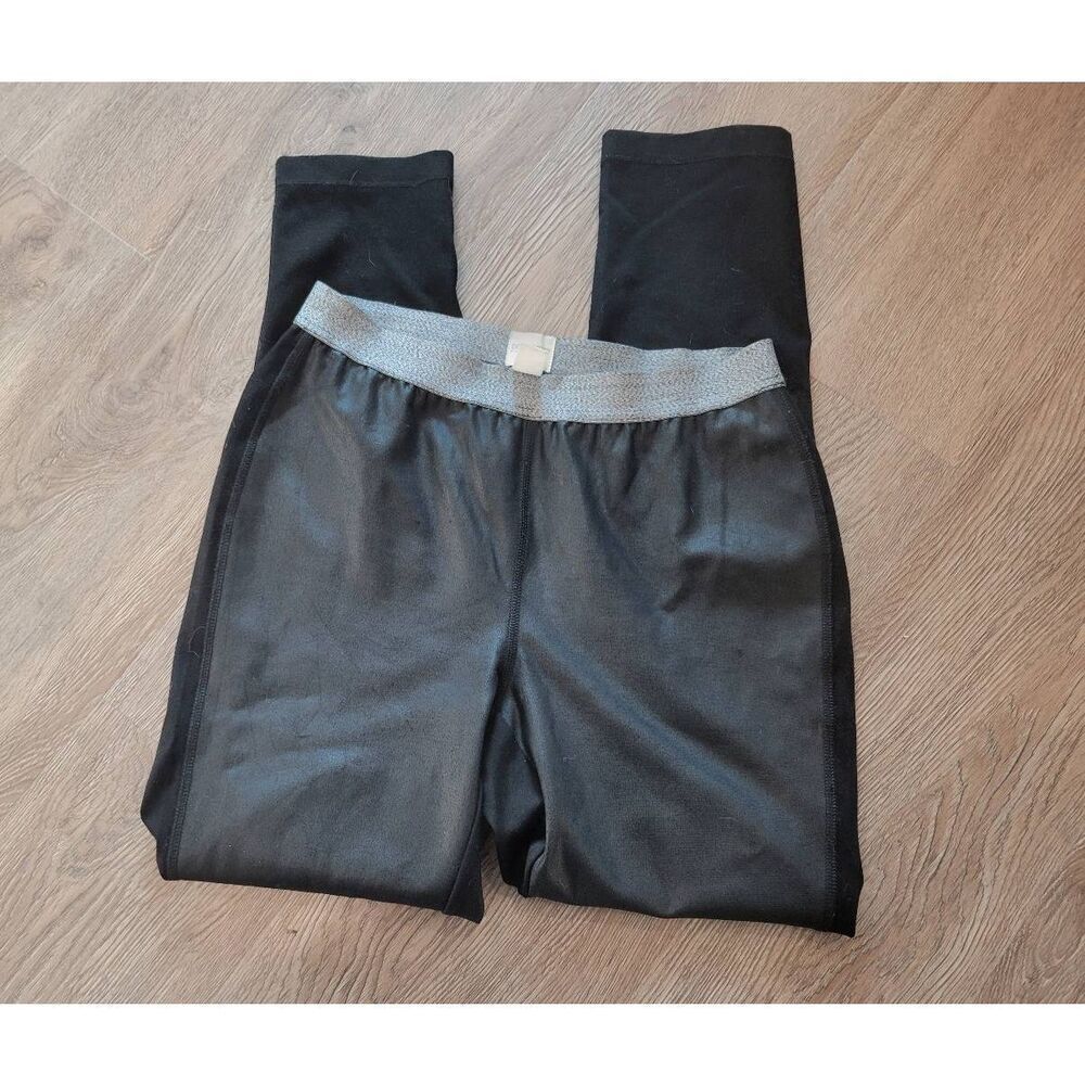 Chico's pleather front leggings. 0=small black Womens